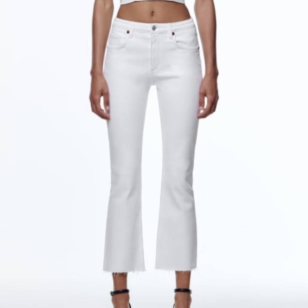 Zara cropped flare jeans